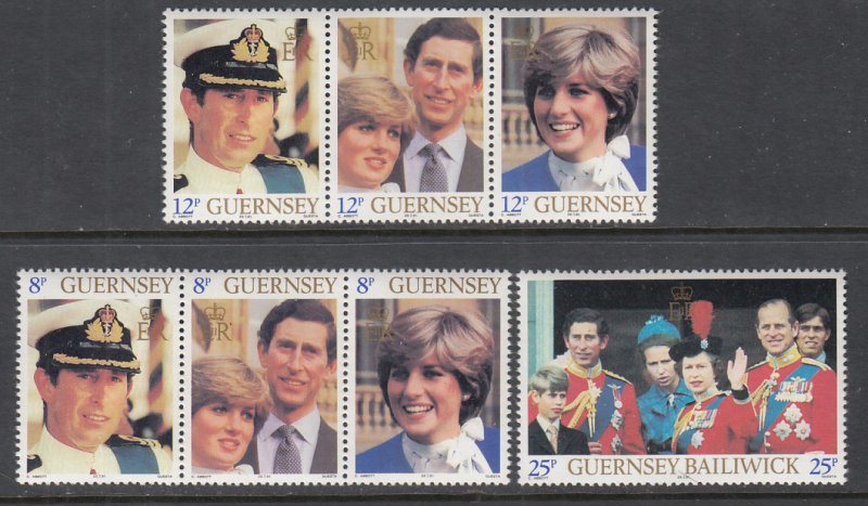 Guernsey 224-226 Royal Wedding MNH VF