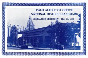 USPS Palo Alto Post Office Ceremony Program Historic Preservation No Stamp 1985