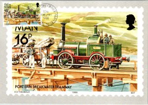 Isle of Man 347-358 Trams Trains Set of Twelve Maxi Cards U/A FDC