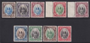 Kedah (Malaya), Scott 46-54 (SG 60-68), used