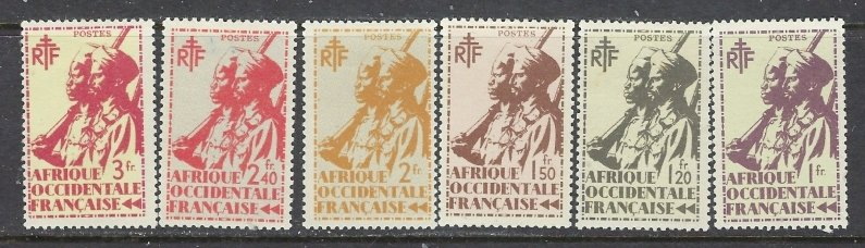 French West Africa 24-29 MH 1945 part set (ap7007)