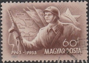 Hungary #1033 60f Soldier & Map USED-VF-HM.