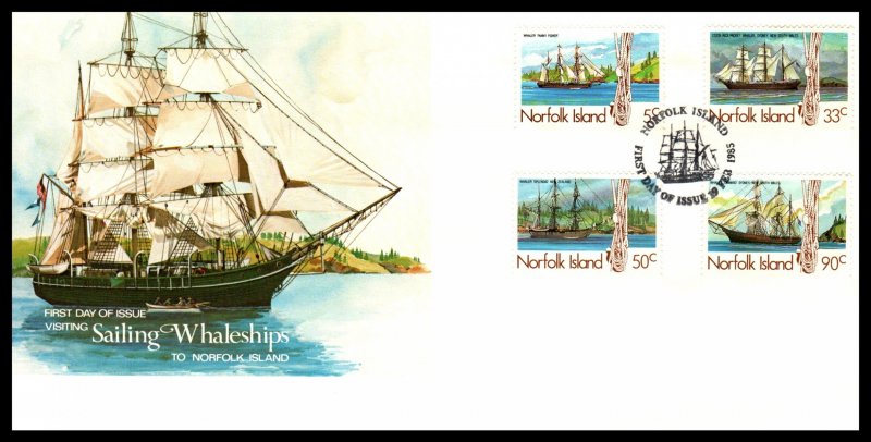 Norfolk Island 356,359,360,363 Sailing Ships U/A FDC