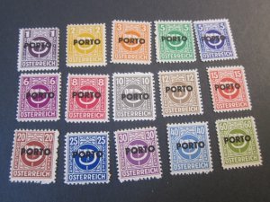 Austria 1946 Sc j189-203 set MNH