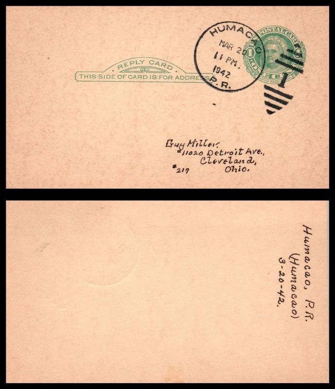 Goldpath: US/Puerto Rico Post Card 1942. Humacao, P.R. _CV16_P16