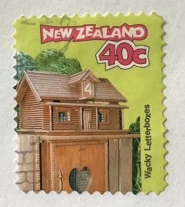 New Zealand 1997 Scott 1419 used - 40c,  Curious Letterboxes, cottage