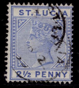 ST. LUCIA QV SG33, 2½d blue, FINE USED. CDS