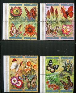 BURUNDI BUTTERFLIES & FLOWERS SCOTT #240-55  BLOCK SET  MINT NH AS SHOWN