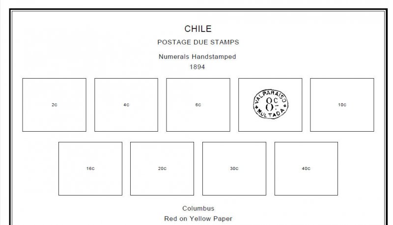 PRINTED CHILE [CLASS.] 1853-1946 STAMP ALBUM  PAGES (26 non-illustrated pages)