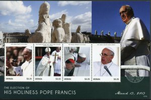 Grenada 2013 MNH Election His Holines Pope Francis 4v Sheet Easter Mass Religion