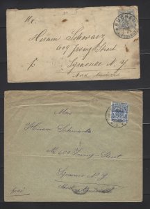 Germany Two 1899-1900 Covers, 1 Wurttemberg #61, 1 Germany #49 Stamps