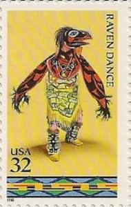US 3075 American Indian Dances Raven Dance 32c single MNH 1996