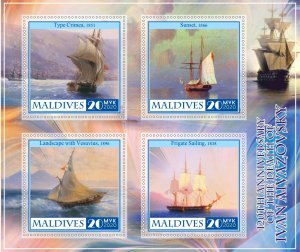 Stamps. Art Ivan Aivazovsky 2020 year, 1+1 sheets MNH ** perforated