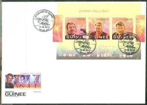 GUINEA 2013 70th BIRTH  ANNIVERSARY OF JOHNNY HALLYDAY  SHEET  FIRST DAY COVER