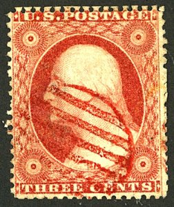 U.S. #25 USED RED CANCEL