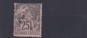 FRENCH COLONIES  GUIANA 1892  SG 27  25C  BLACK/ROSE    USED      