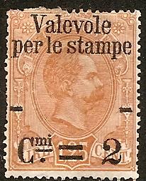 ITALY   62 MINT OG 1890 2c on 1.25 l org Parcel Post Surch.