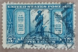 United States #619 5c Battle of Lexington-Concord-150th Anniversary USED (1925)