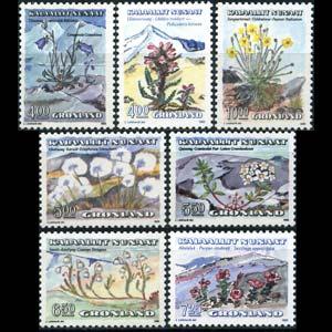 GREENLAND 1989 - Scott# 189-96 Nordic Plants Set of 7 NH