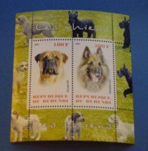 Burundi 2009 Domestic Animals Fauna Famous Dogs Mammals Pets M/S Stamps MNH (2)