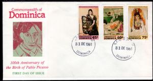 Dominica 739-741 Paintings U/A FDC