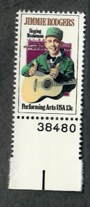 1755 Jimmie Rodgers MNH single with plate number PNS