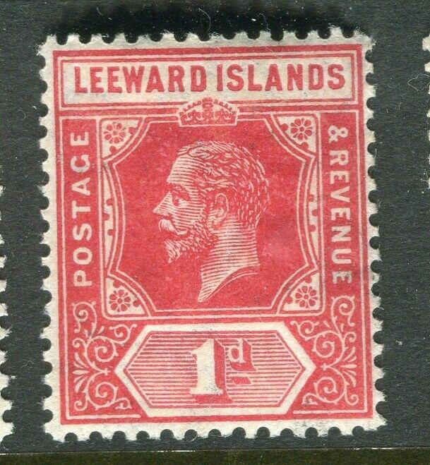 LEEWARD ISLANDS; 1912 early GV issue fine Mint hinged 1d. value, Shade