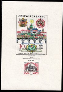 1804 - CZECHOSLOVAKIA 1968 - The 50th Ann. of Czechoslovak Stamps - MNH S/S