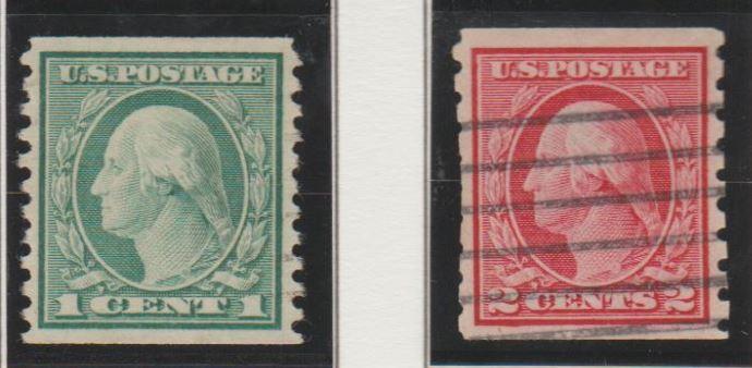 U.S. Scott #412-413 Washington Stamps - Used Set of 2