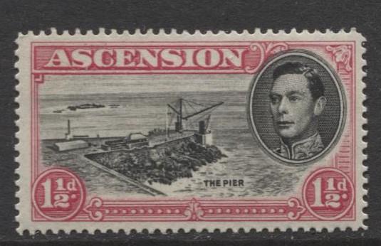 ASCENSION- Scott 42A - The Pier -1949 - MNH - Single 1.1/2d Stamp