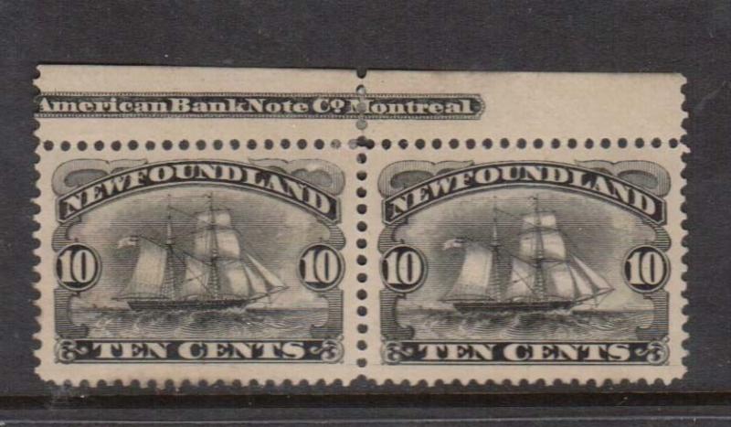 Newfoundland #59i VF Mint Imprint Pair Variety 