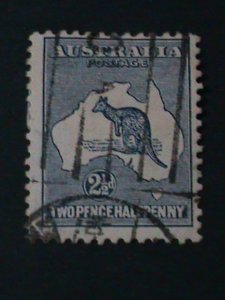 AUSTRALIA-1913 SC#3  KANGAROO & MAP FANCY CANCEL VF-LAST ONE-111 YEARS OLD