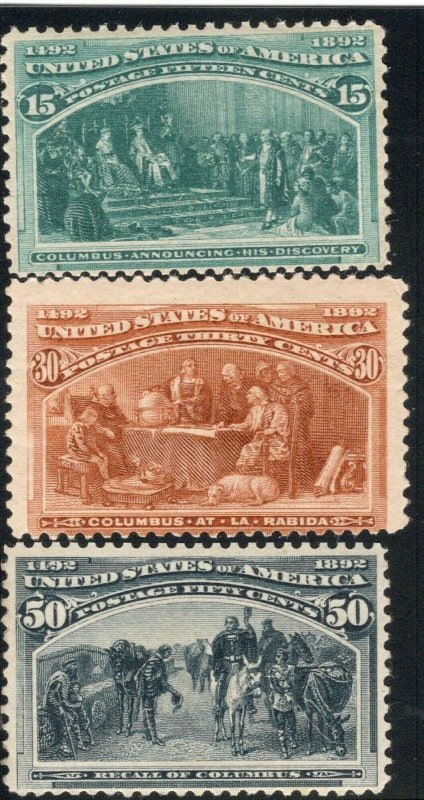 #238-240 OG Mixed Condition (Each w/ small fault)  SCV. $850 (JH 4/6/2020) 