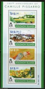 SOLOMON ISLANDS  2015  185th BIRTH  CAMILLE PISSARRO  SHEET MINT NH