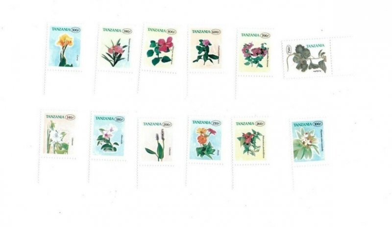 Tanzania 1997 - Flower Definitives - Set of 12 Stamps - MNH