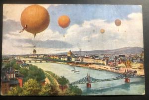 1909 Erloch Germany Picture Postcard Cover To Wiesbaden Balloon Airship Exhibiti