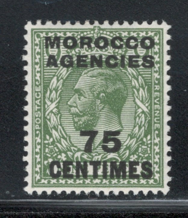 Great Britain Offices Morocco 1924 Surcharge 75c on 9p Scott # 408 MH
