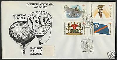 Bophuthatswana 1-4 on FDC Bird, Animal, Flag, Coat of Arms