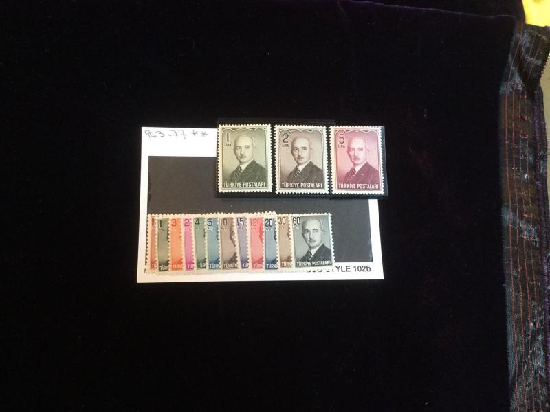 Turkey Scott #963-977 Mint Never Hinged Stamp Set!