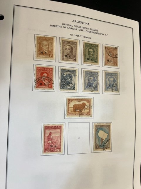 Argentina Official Department stamp Collection