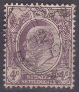 1906 -1911 Straits Settlement King Edward VII 4c used