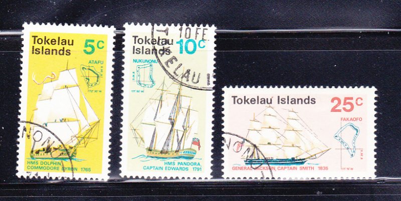 Tokelau 22-24 Set U Sailing Ships, Maps (D)