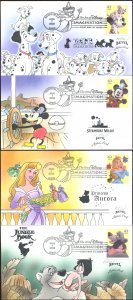#4342-45 Art of Disney: Imagination Artist Proof Bevil FDC Set