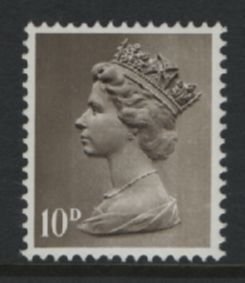 Great Britain 1967-69 MNH Sc MH14 10d QEII Machin, gray 2 bands