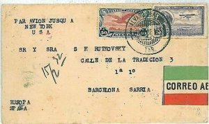 12271 - MEXICO  - POSTAL HISTORY - AIRMAIL COVER to SPAIN - Birds EAGLES  1932