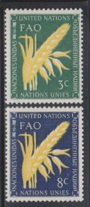 United Nations - New York, Ear of Wheat (SC# 23-24) MNH SET