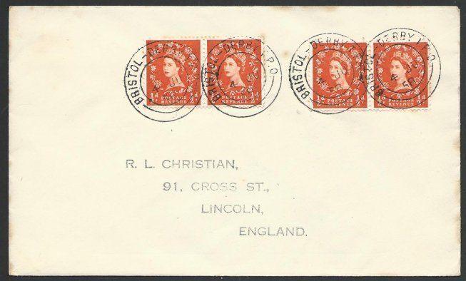 GB 1958 cover BRISTOL - DERBY TPO railway cancel...........................50602