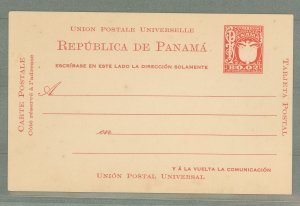 Panama  1929 Postal Stationery, B0.02 red on white, faint toning at bottom edge