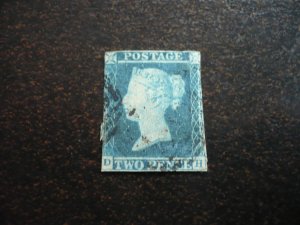Stamps - Great Britain - Scott# 4 - Used Part Set of 1 Stamp
