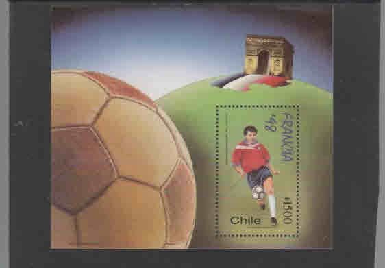 CHILE #1245  1998 WORLD SOCCER CHAMPIONSHIP      MINT VF NH  O.G  S/S